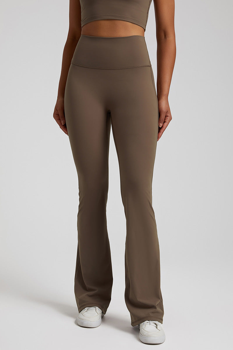 Solid High-Rise Wide-Leg Casual Pants