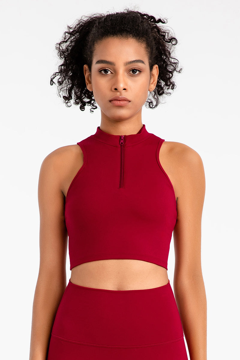 Front Zip Fully Wrapped Sports Bra