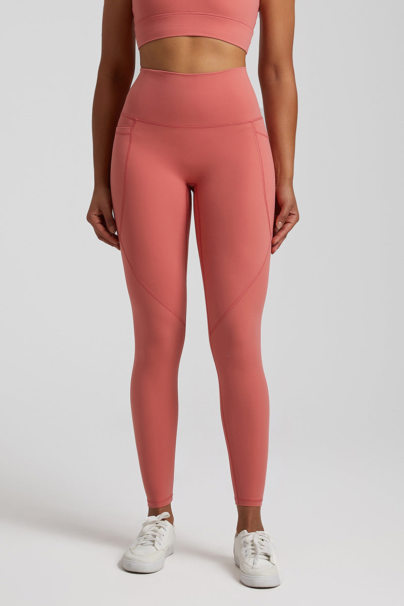 Solid Side Pockets, High-Waisted Leggings
