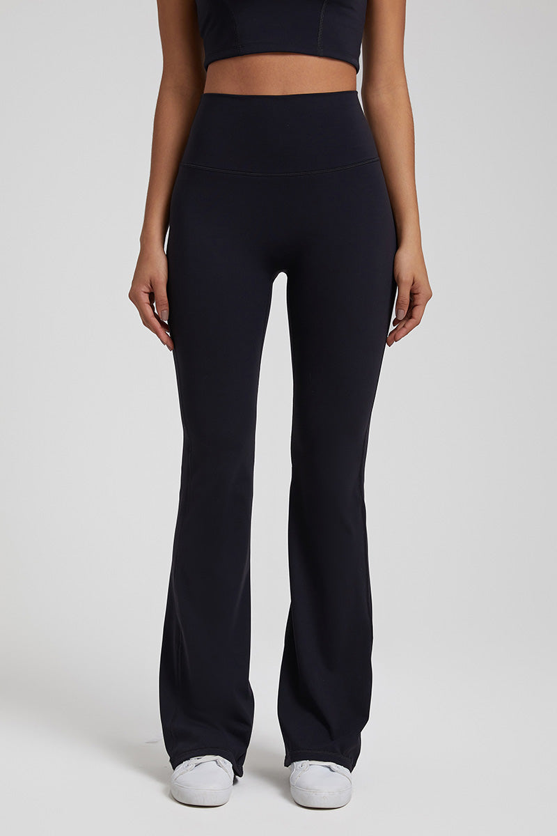 Solid High-Rise Wide-Leg Casual Pants