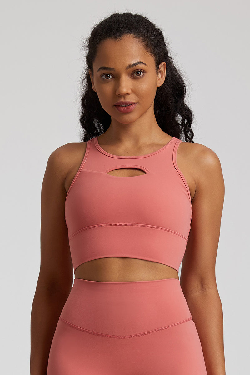 Cut-Out Cross Back At Chest Sports Bra