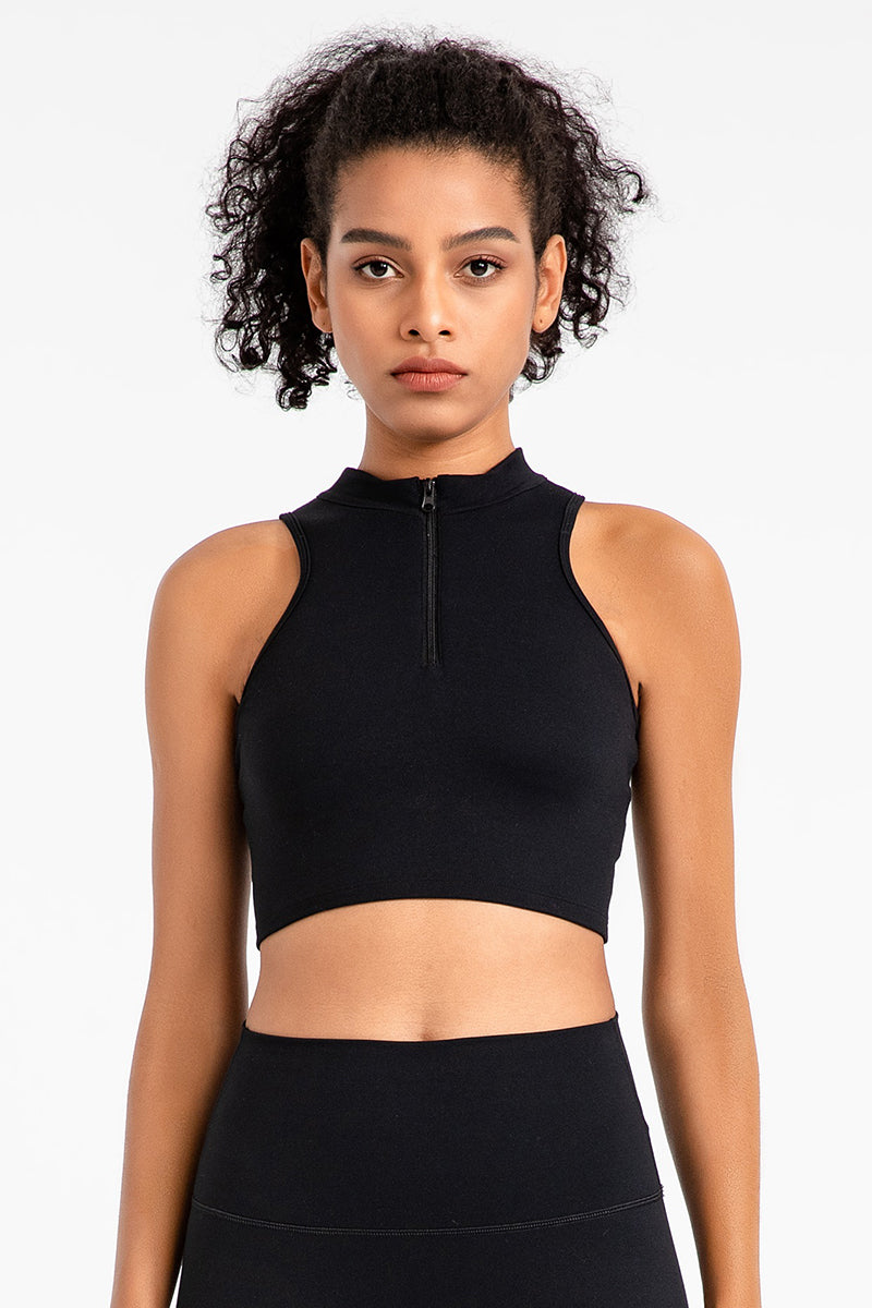 Front Zip Fully Wrapped Sports Bra